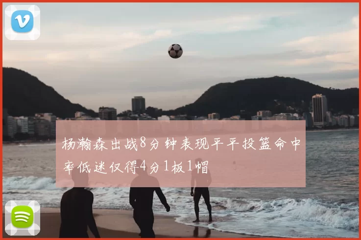 杨瀚森出战8分钟表现平平投篮命中率低迷仅得4分1板1帽