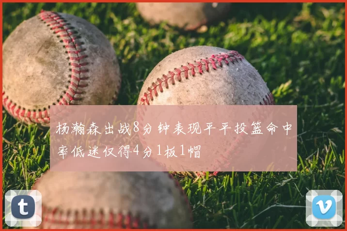 杨瀚森出战8分钟表现平平投篮命中率低迷仅得4分1板1帽